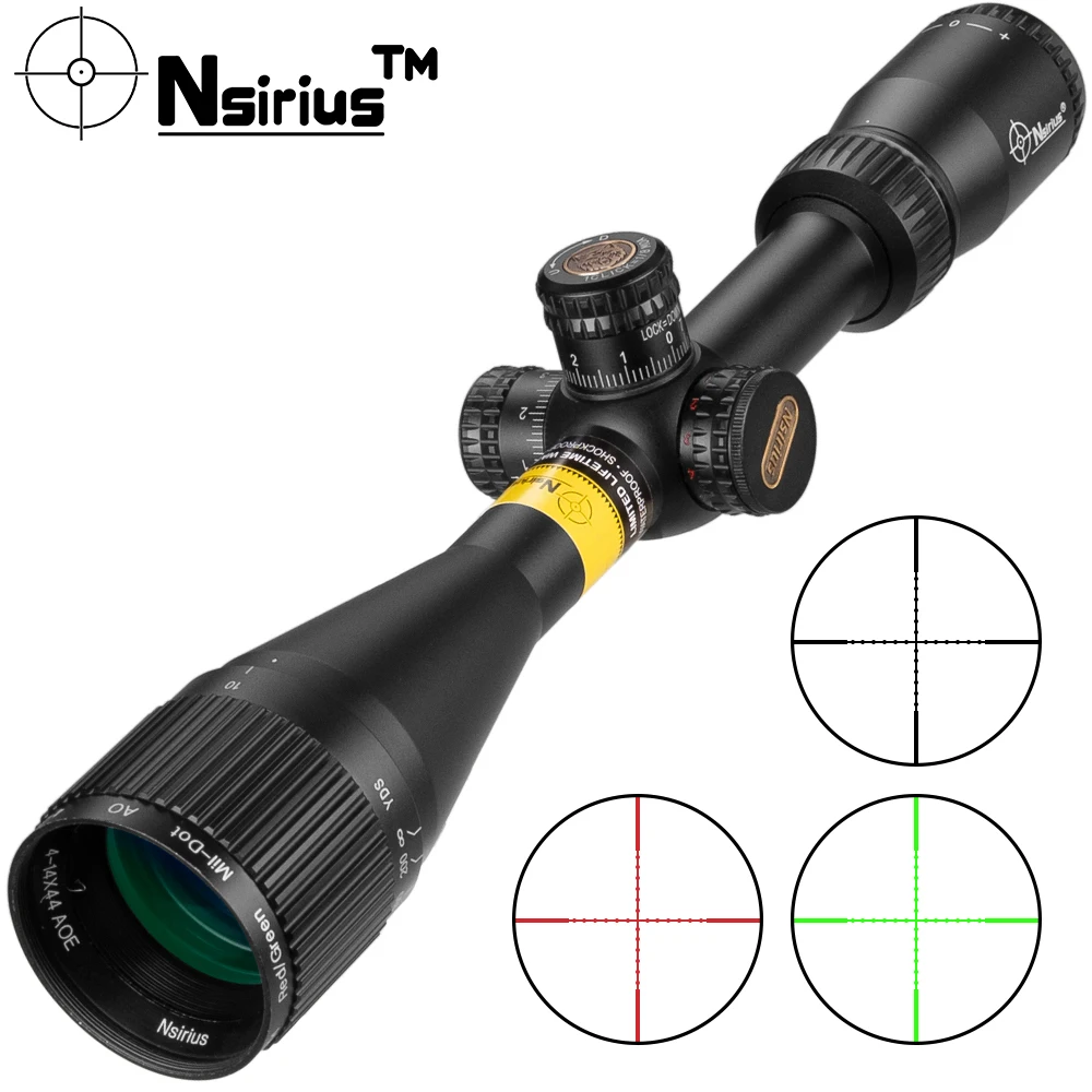 NSIRIUS 4 14X44AOE оптика красный зеленый с подсветкой прицел для винтовки Mil Dot