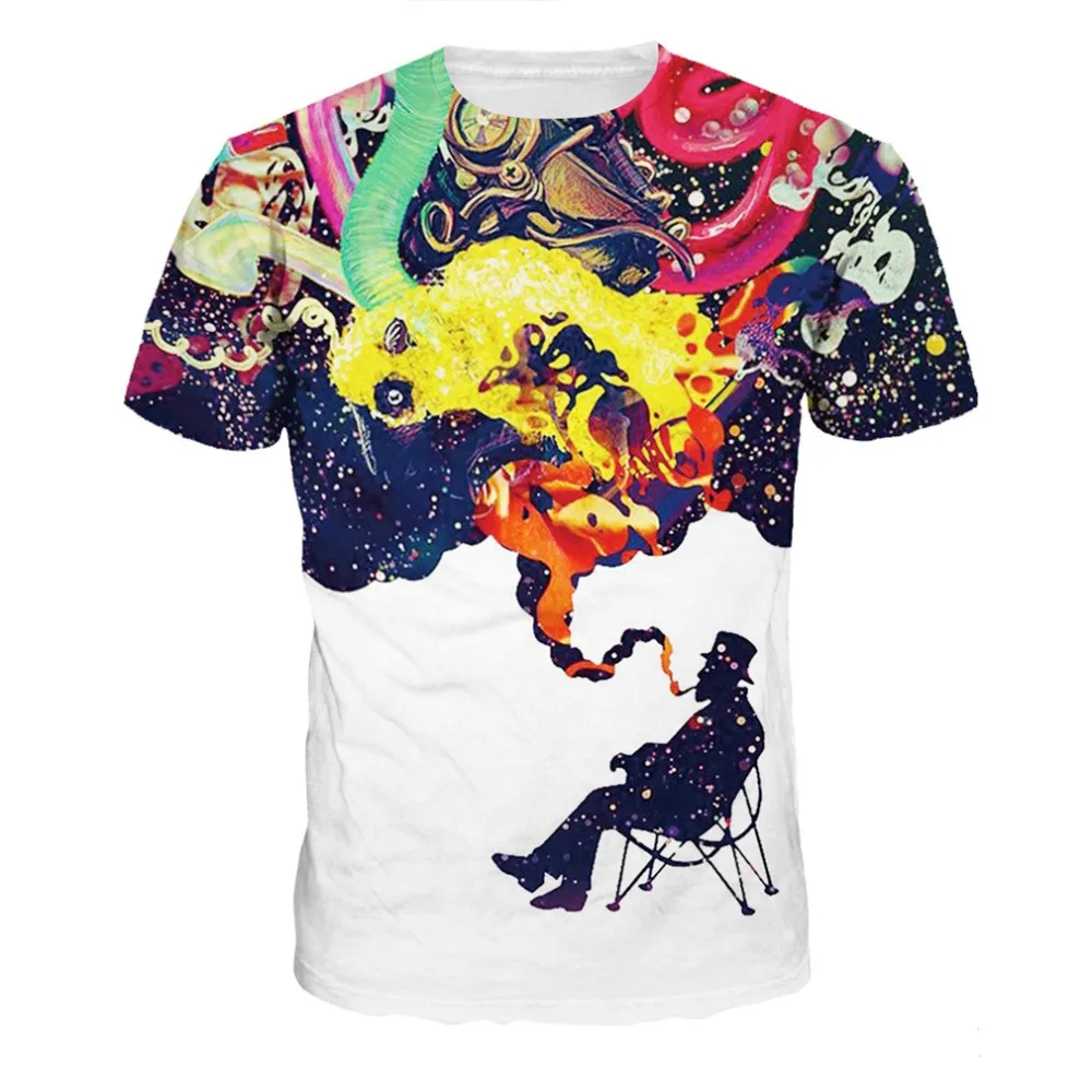 2018 г. модные брендовые Для мужчин 3D футболки футболка Красочные для печати | Мужские футболки -32864619553