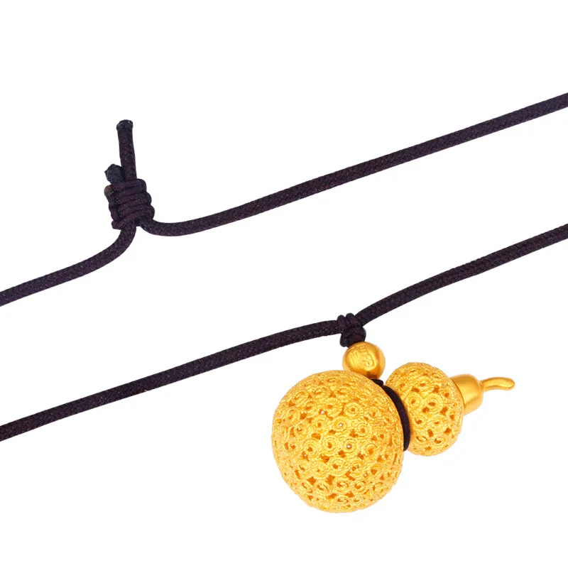 Pure 24K Yellow Gold Necklace Pendant Handmade Weave Gourd 17.82g | Украшения и аксессуары