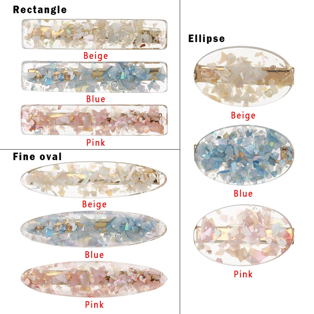 Женские Винтажные заколки для волос корейские Овальные Заколки с розовой