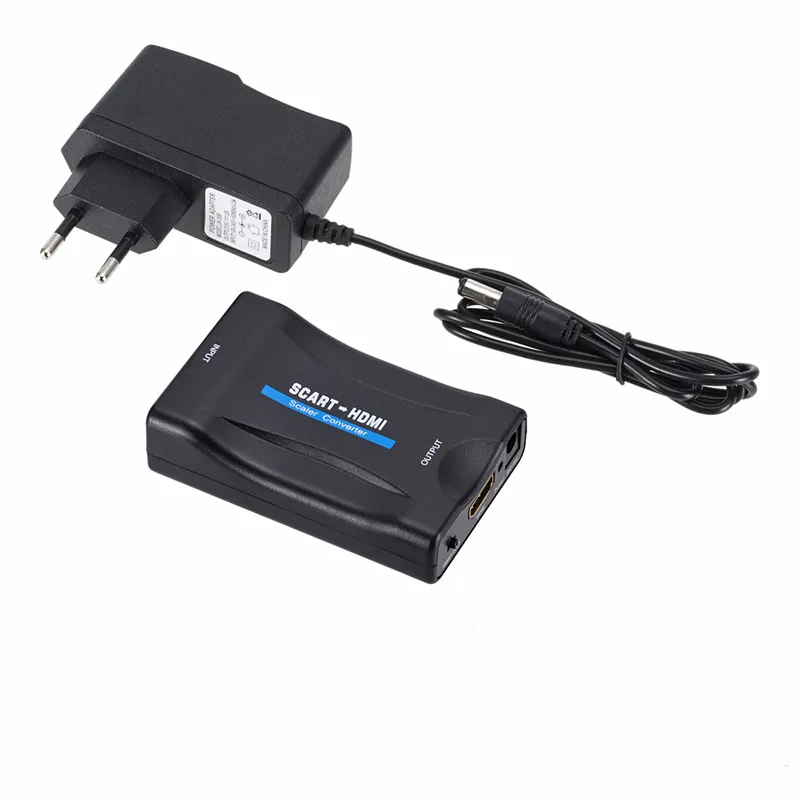 1080 P из scart в HDMI конвертер видео аудио высококлассные сигнала адаптеры-конвертеры с зарядный кабель-адаптер для Sky Box DVD STB