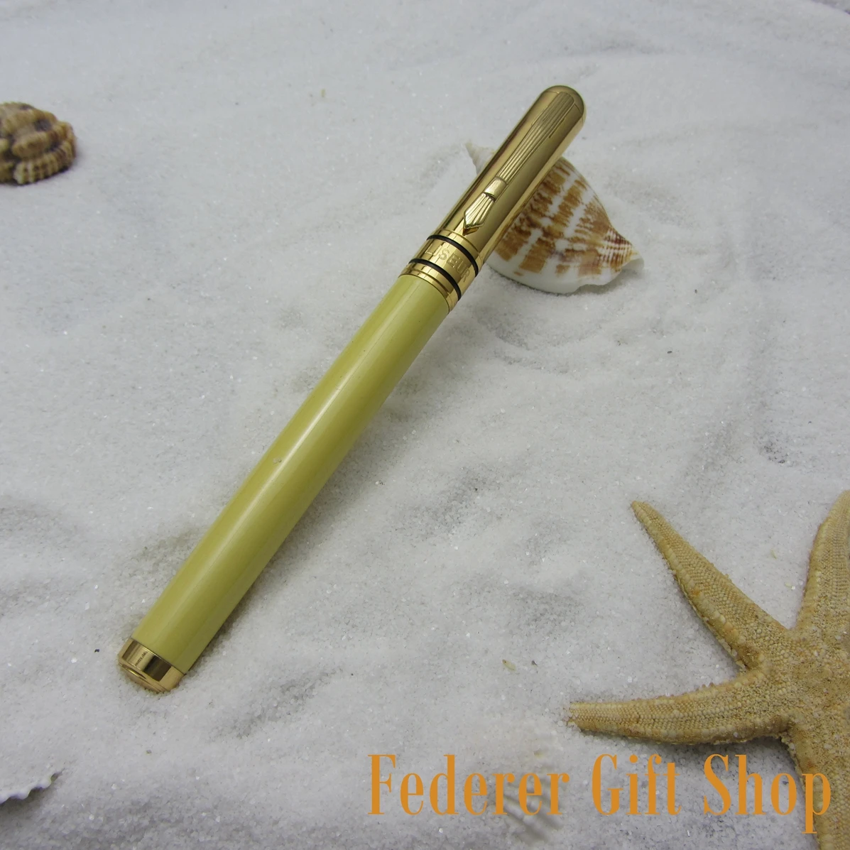 

LISEUR yellow and Gold 0.38mm Nib Fountain pen EF nib gift ink pen