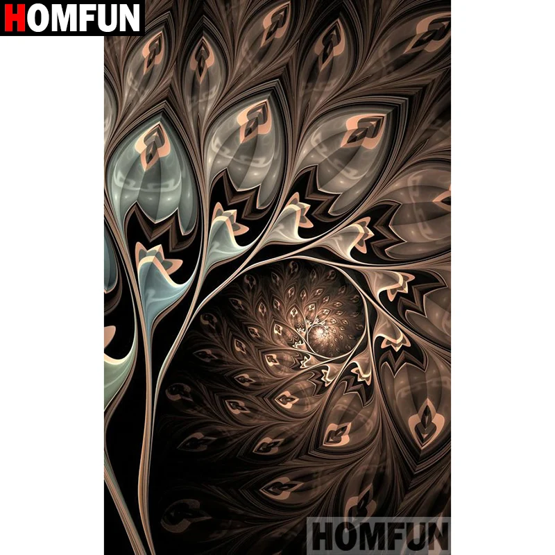 Алмазная 5d-картина HOMFUN перо павлина вышивка крестиком из квадратных/круглых