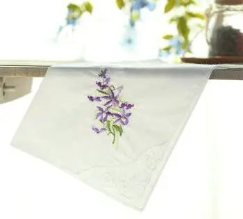 white and purple 3 Хит, хлопковый белый кружевной вышитый носовой платок, женский квадратный платок, Дамский носовой платок, детское полотенце, вечерние, свадебный подарок, 1 шт - Цвет: white and purple 3
