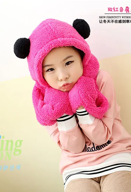 RUNMEIFA зимняя теплая детская толстовка с капюшоном Перчатки Карман Наушник Шапка