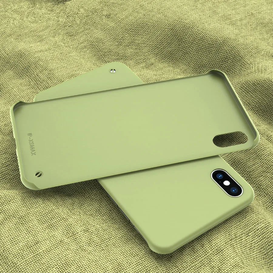 Безрамный чехол для iPhone XS Max 6 6s 7 8 Plus X XR роскошный яркий чистый цвет матовый