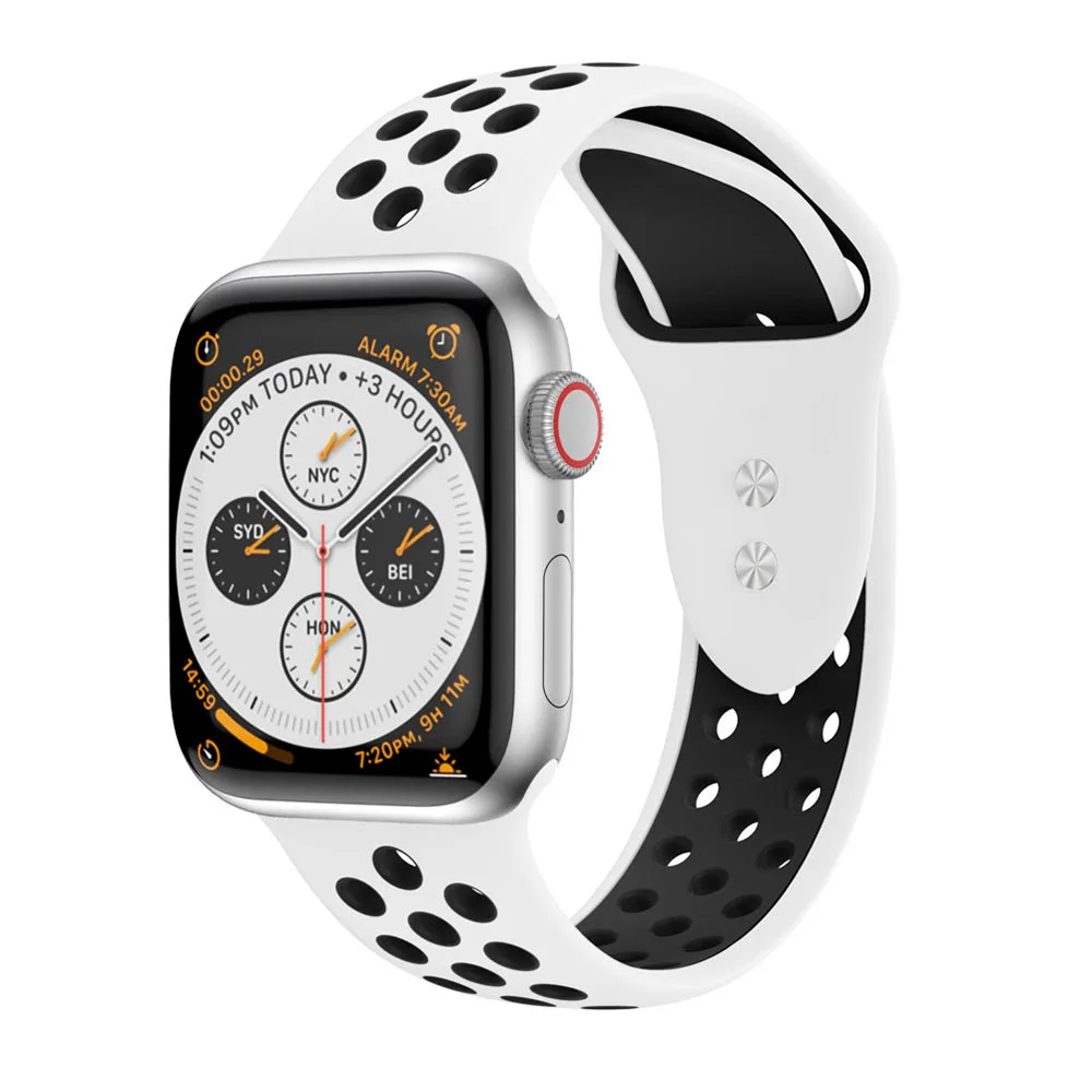 Ремешок correa для apple watch 1/3/5 42 мм 38 адаптер iwatch 4 40/44 браслет спортивный силикон |