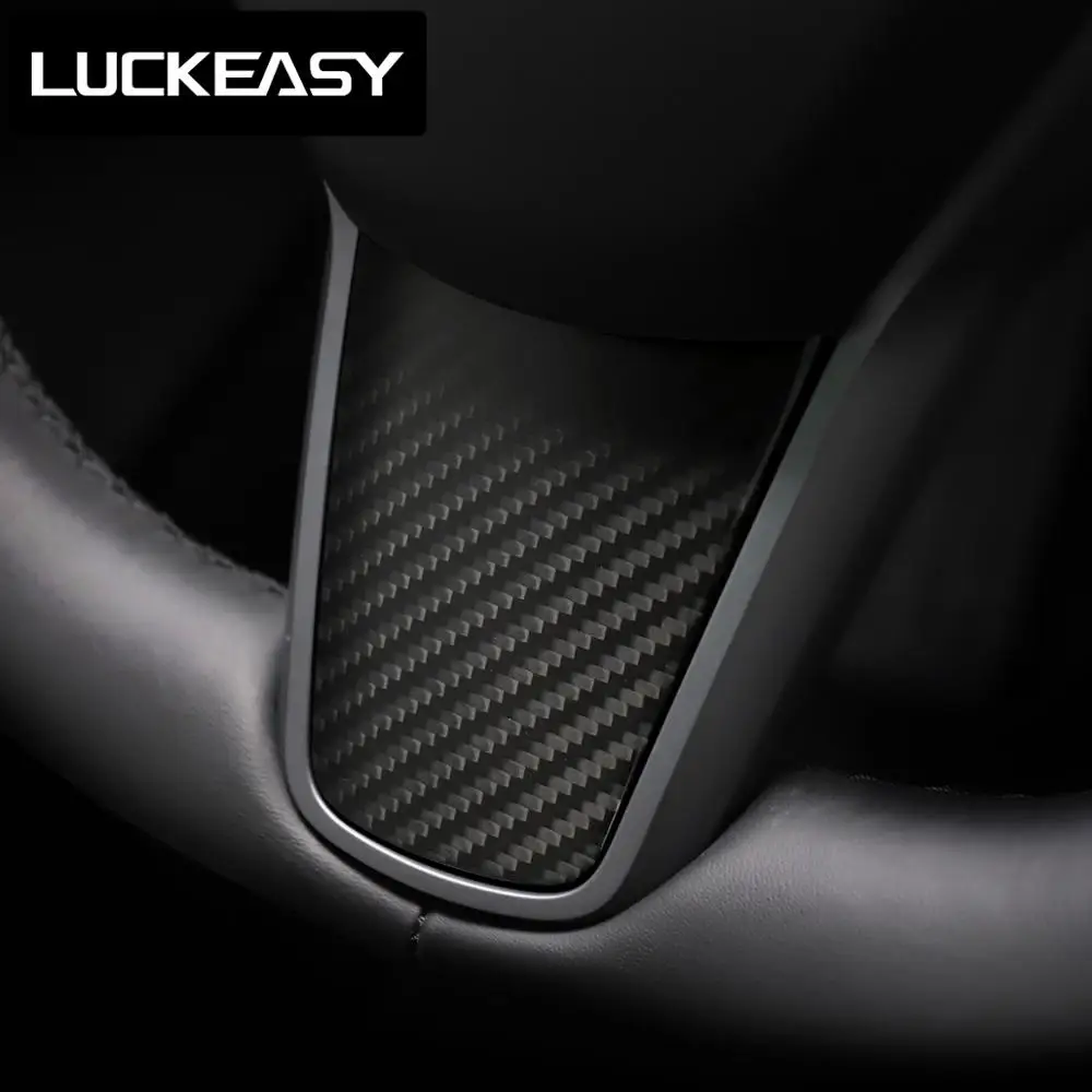 LUCKEASY руль патч для Tesla модель 3- рулевое колесо аксессуары части из углеродного волокна