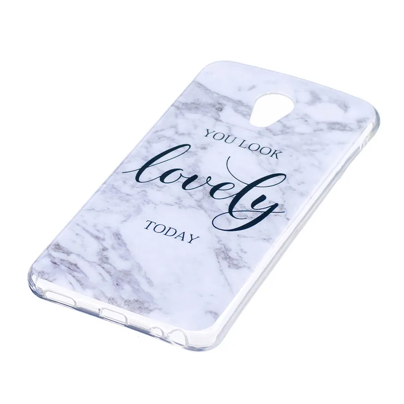 HEMASOLY Case For Meizu M3 Note Silicone M5 M5S Soft TPU Luxury Letter Marble Pattern Back Cover |