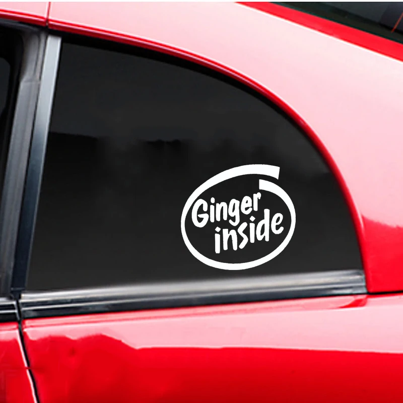 13*12cm For Ginger Inside Funny Joke Car Bike Bumper Motorcycle Window Vinyl Decal Sticker Styling Decals | Автомобили и