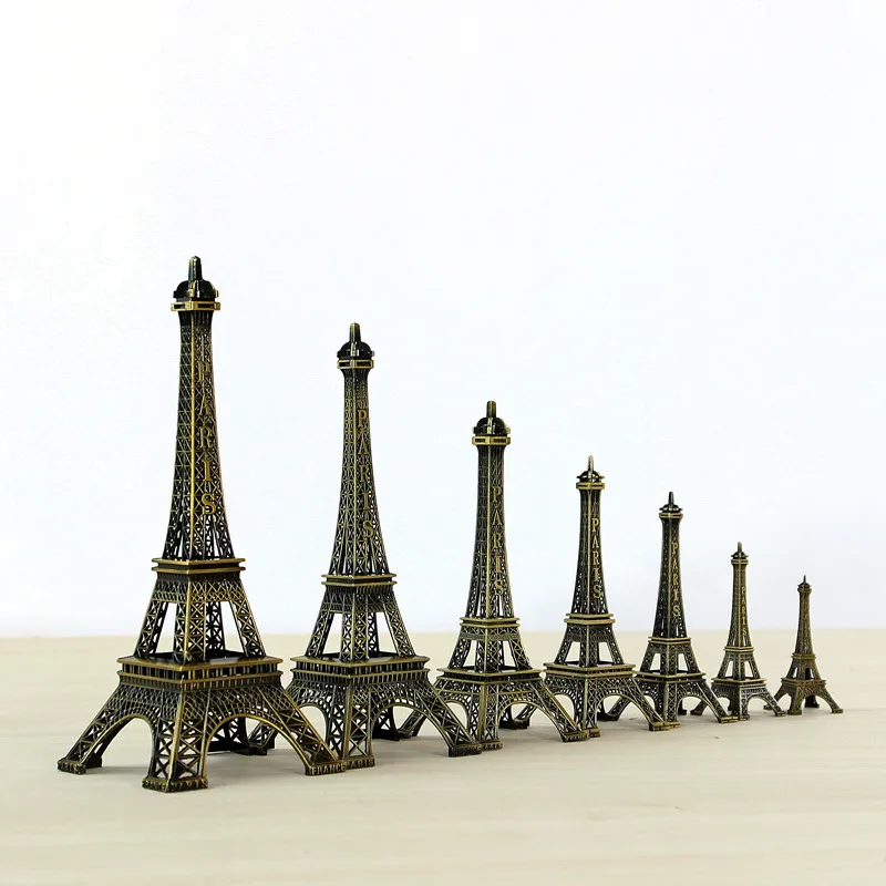 

8cm-38cm Vintage Home Decor Metal Craft Retro Antique Bronze Eiffel Tower Model Home Decoration Eiffel Tower