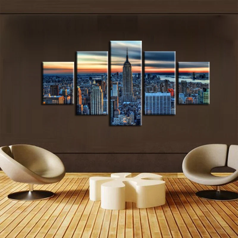 5 шт. водонепроницаемая Печать на холсте городской пейзаж|canvas prints|print on canvasprint photo |