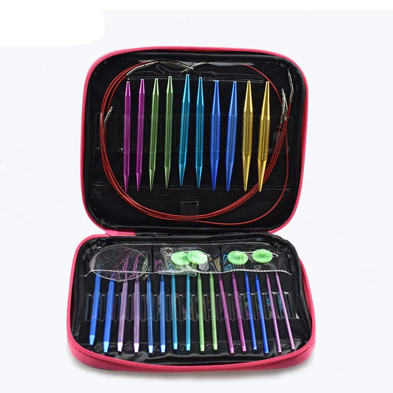 26 шт круговой Вязание иглы Набор Колец Алюминий изменения головка Съемная