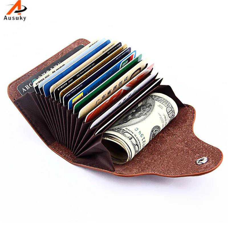 Модный кошелек из натуральной кожи для мужчин и женщин кредитница с кармашком