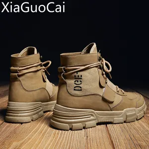 Высококачественные модные зимние мужские Ботинки Martin теплые рабочие ботинки мужские дезерты на шнуровке высокие ботинки с круглым носком