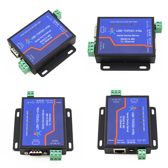 USR TCP232 410S серверы с последовательными устройствами RS232 RS485 к RJ45 Ethernet Modbus RTU TCP