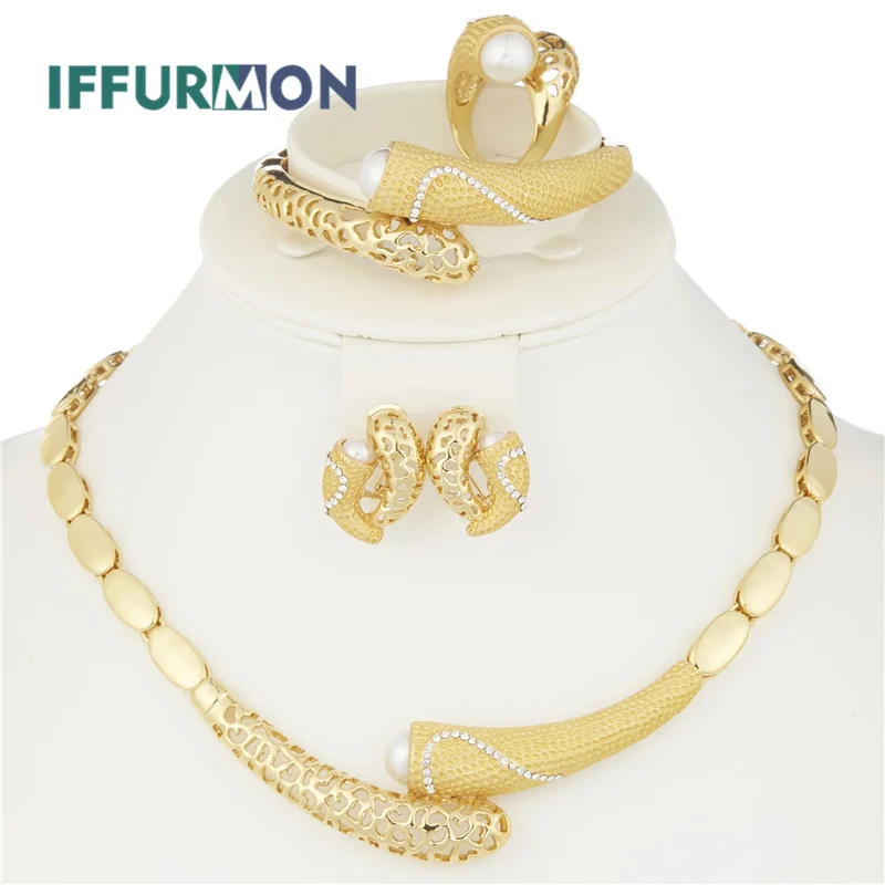 Iffurmon Ювелирные наборы для Для женщин в нигерийском стиле Роскошные Свадебные