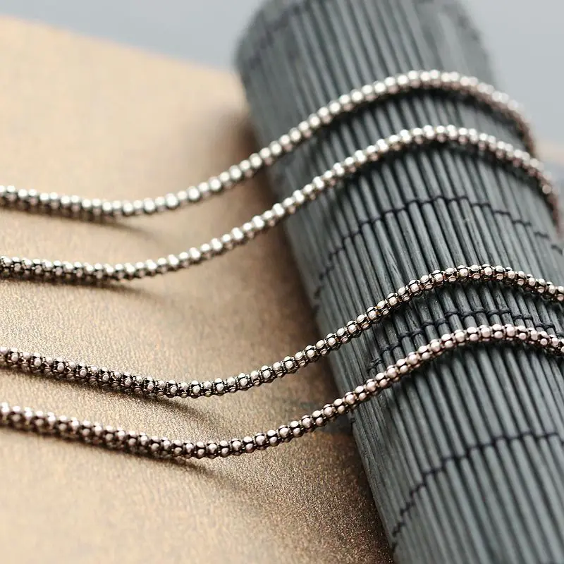 

S925 Sterling Silver Jewelry Wholesale Retro Thai Silver Necklace Vintage Chain Hypoallergenic Silver Chain Men And Women