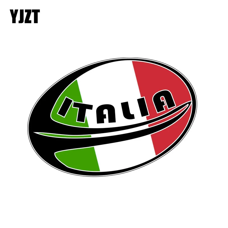 

YJZT 12.5CM*8.1CM Car Styling Italy Flag Map Rugby Sport Body Car Sticker Accessories PVC Decal 6-2074