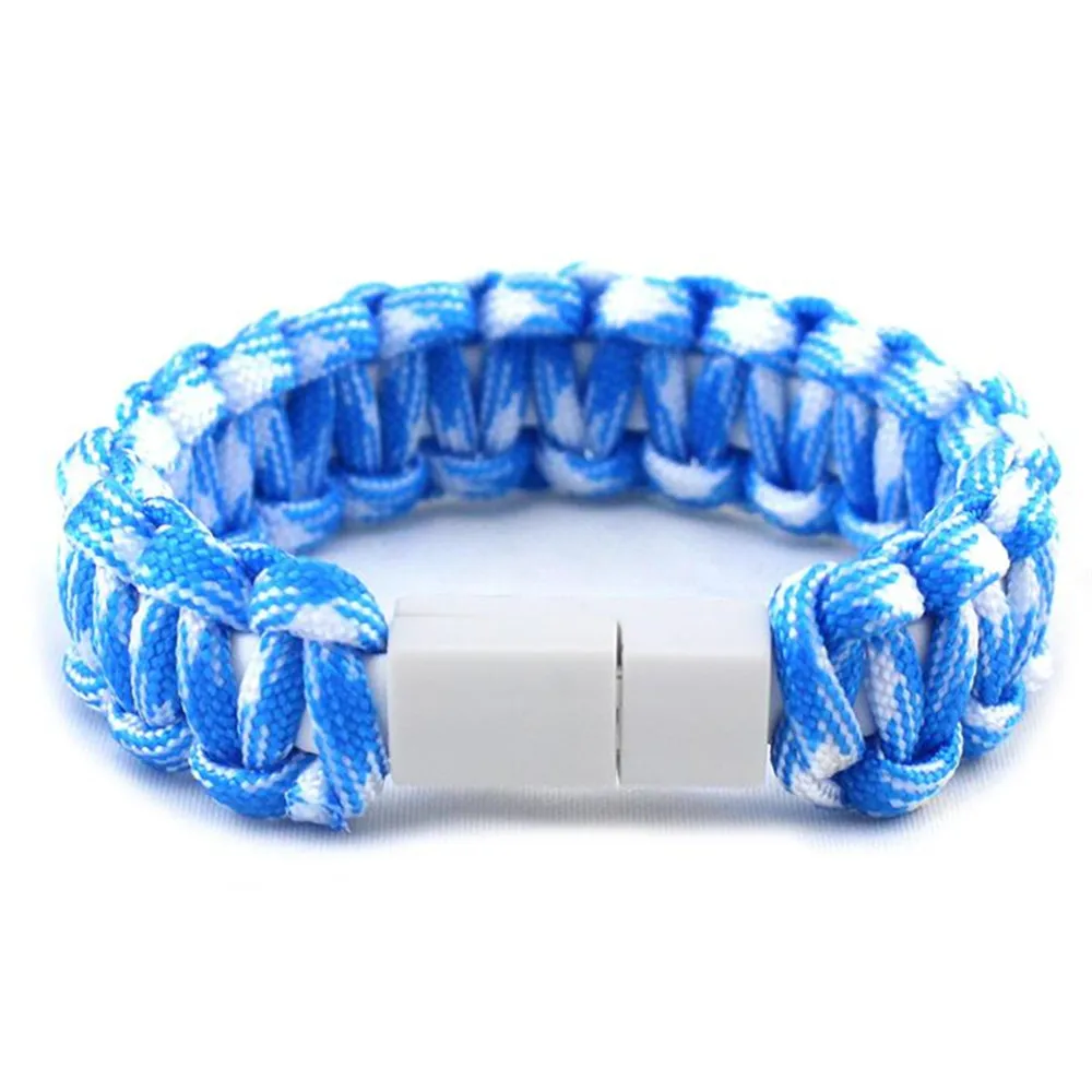Blue USB кабель Браслет зарядный кабель-трос для синхронизации данных для iPhone X 5 5S 6 6 S 7 8 Plus samsung Galaxy S6 S7Edge J5 A3 для Xiaomi Redmi - Тип штекера: Blue