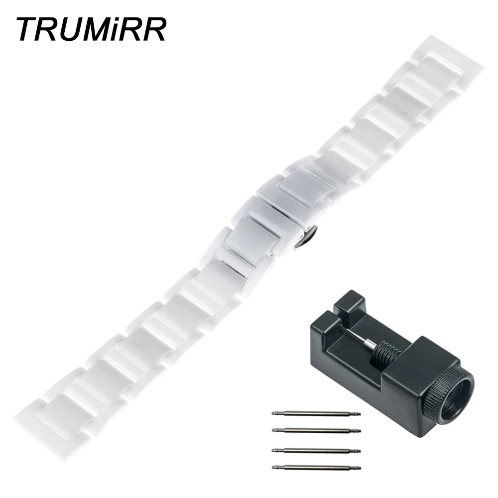 Ремешок керамический для наручных часов универсальный браслет с пряжкой