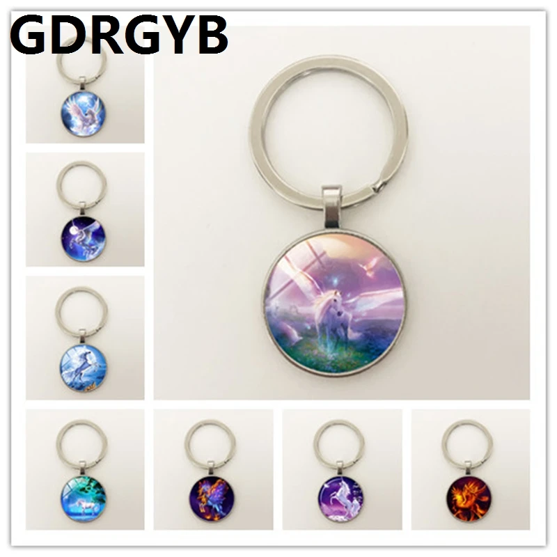 GDRGYB 2019 тепловой Единорог Ключ Пряжка искусство фото ювелирные изделия стекло