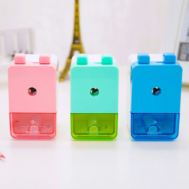 Точилка для карандашей точилка карандаша ручная механическая цветная двойная