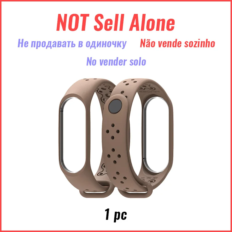 Порус ремень для Xiaomi mi группа 4/3 mi Band-3/4 Мульти-Цвет дополнительный спортивная лента текстура простой лёгкий мягкие удобные плотно закрывается - Цвет: Not Sell Alone COFFE