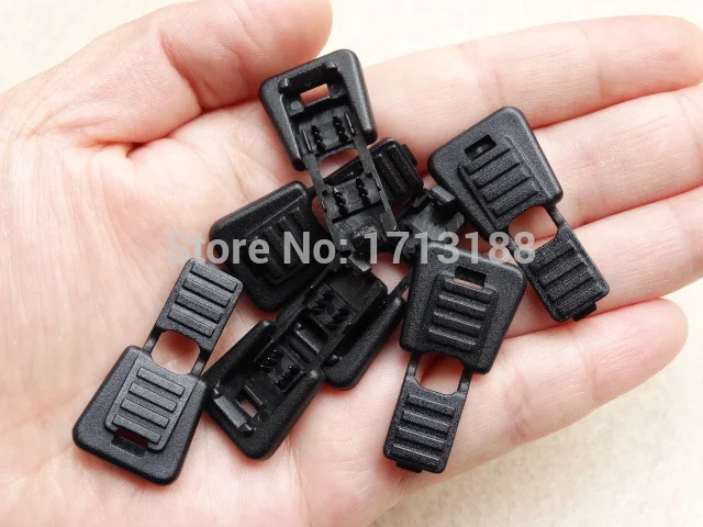 100pcs/lot Black Plastic Zipper Pull Cord Ends For Paracord &amp Tether Tip Lock/rope tail folder | Дом и сад