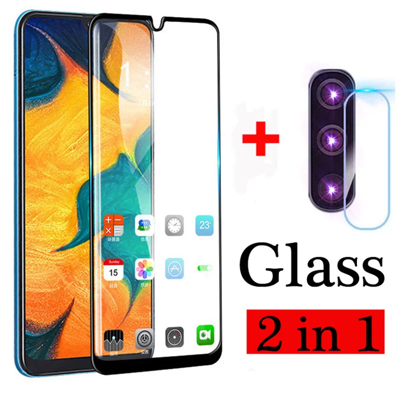 2-в-1 50 закаленное Стекло для samsung Galaxy A70 A20 A30 A50 защита для экрана камеры на samsung 50 30 70 защитная пленка