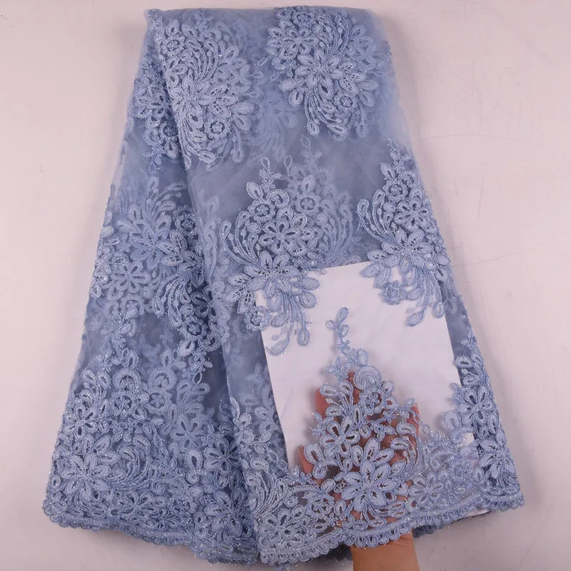 Soft Violet African Lace Fabric 2019 French Embroidery Tulle Nigerian For Wedding Dress Y1529 | Дом и сад