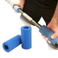 1 pair barbell dumbbell grips thick bar handles silicone anti slip protect pad pull up weightlifting grip support