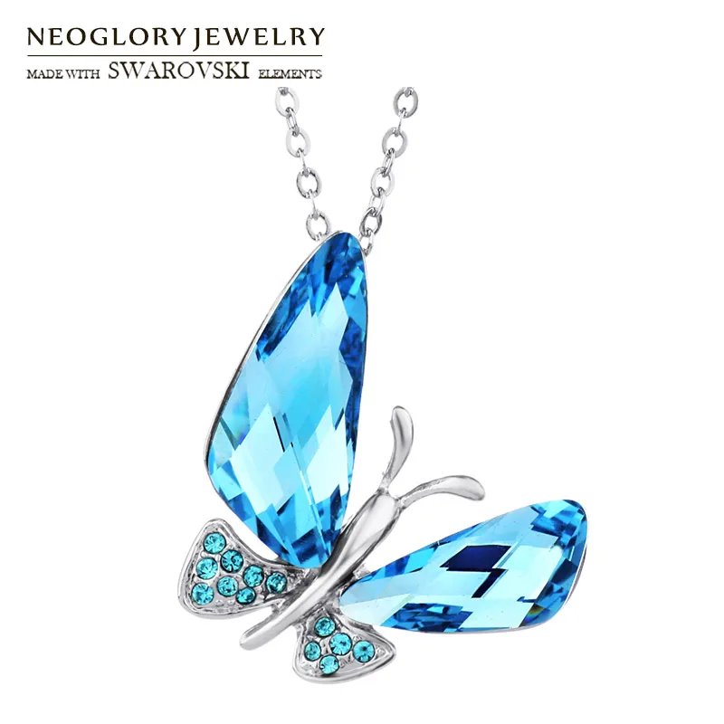 Элегантное Длинное Ожерелье Neoglory с австрийским кристаллом и подвеской в виде