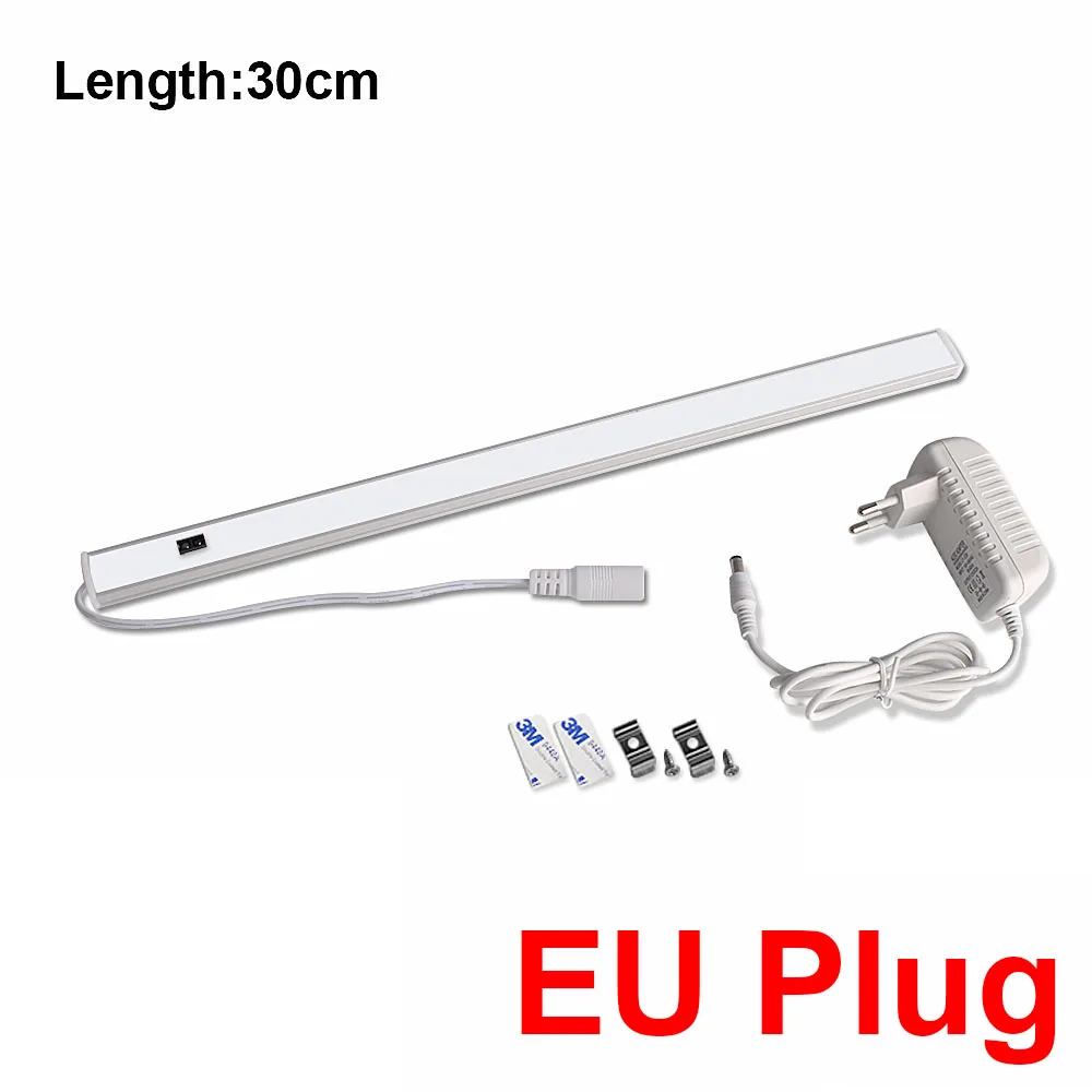 1x30cm-EU Plug 12 В сенсорный светодиодный светильник для кухонного шкафа, лампа с датчиком движения для рук, барный светильник, шкаф для спальни, шкаф, светильник, s светодиодный светильник, лампада - Color: 1x30cm-EU Plug