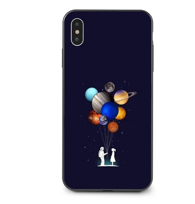 Роскошный мягкий силиконовый чехол для телефона из ТПУ с космонавтом НЛО iPhone 7 7Plus