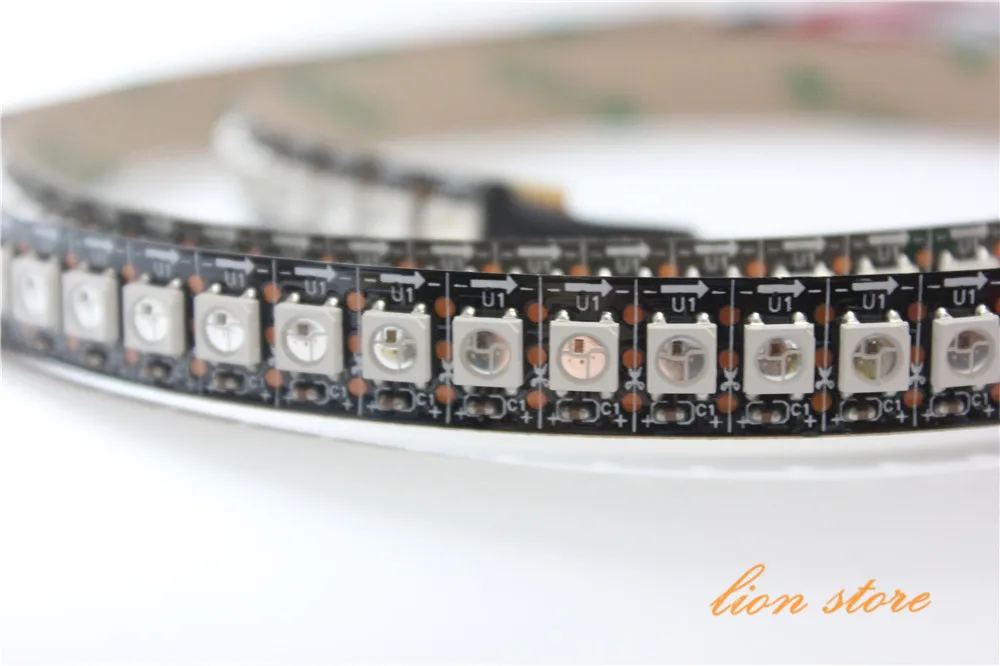 144 пикселей ./м WS2812B Чип Белый/Черный PCB WS2811 IC цифровая RGB Светодиодная лента 5 в