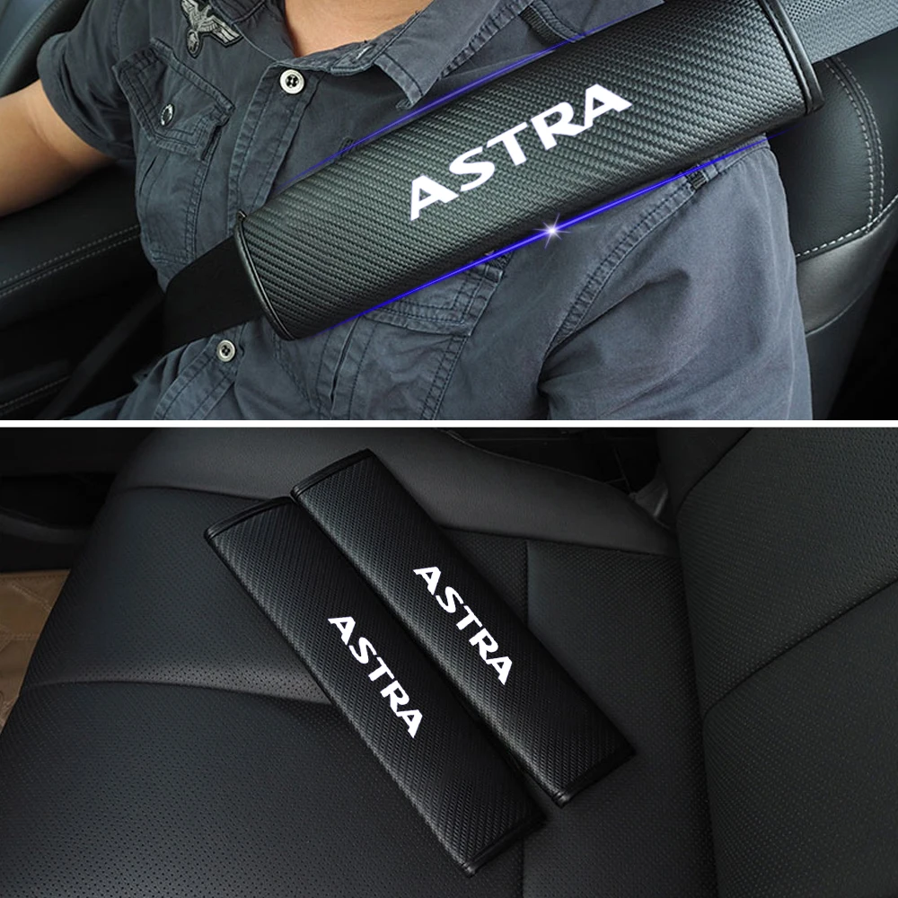 

For Opel Antara Astra Car Seat Belt Shoulder Strap Protect Pads Cover No Slip No Rubbing Soft Comfort 2Pcs Red Blue White