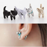 daisies new design diy handmade cartoon cat stud earring fashion cute 3d animal shape earrings for women one pair