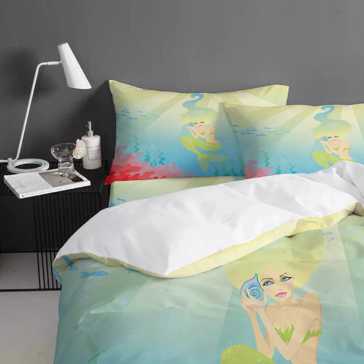 Мультфильм Русалочка 3 шт постельных принадлежностей набор s тканный одеяло ed из
