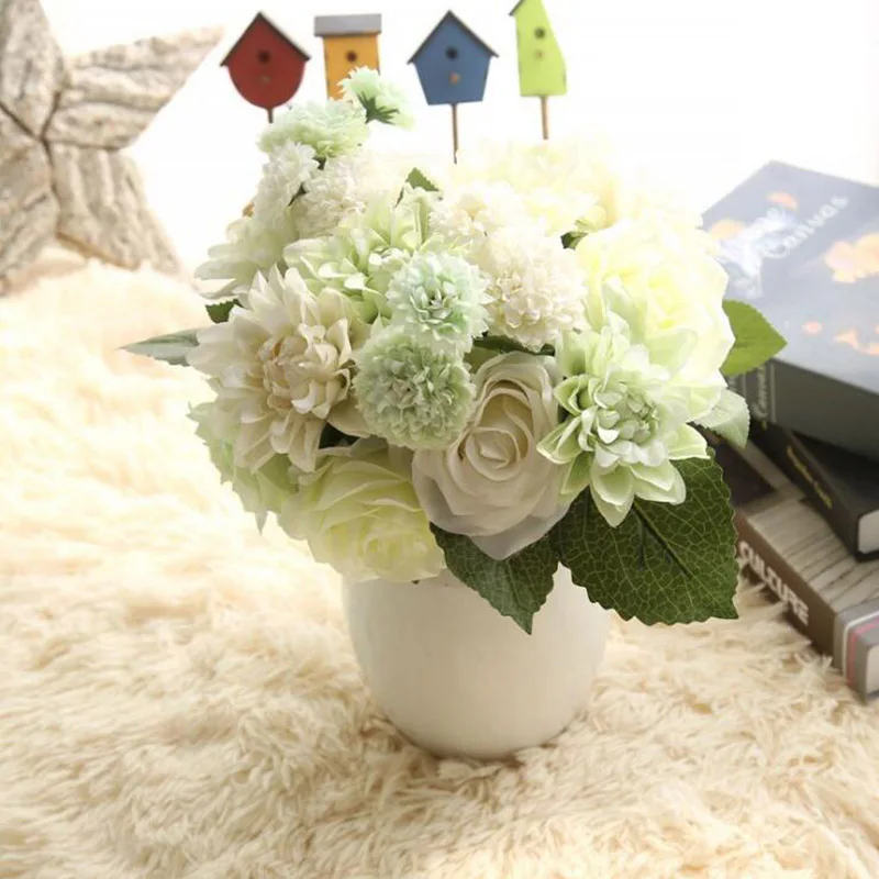 AVEBIEN 10 Branches Retro European Dahlia Chrysanthemum Rose Bouquet Simulation Plant Wedding Home Festival Party Decoration DIY | Дом и сад