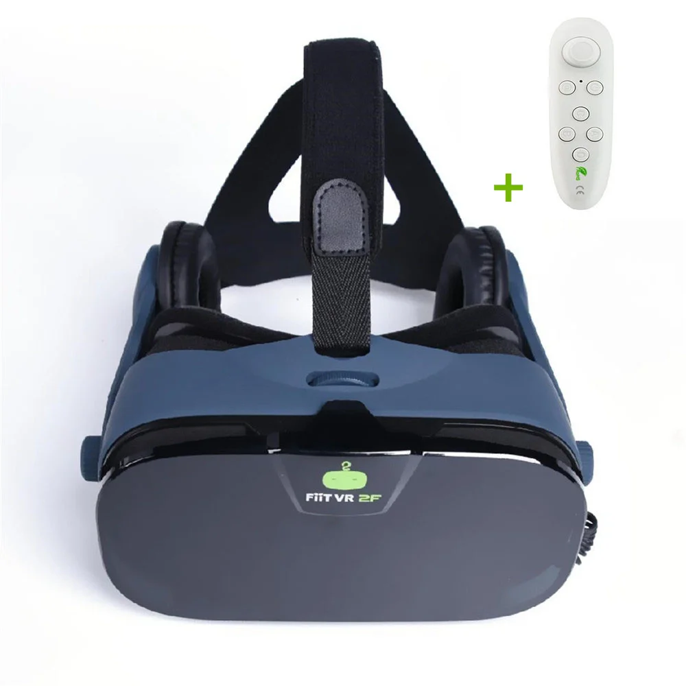VR glass with remote Очки виртуальной реальности Fiit VR гарнитура коробка с наушниками Oculos 3D VR Goggle Box для Iphone Android LG Htc Vive samsung s9 - Цвет: VR glass with remote