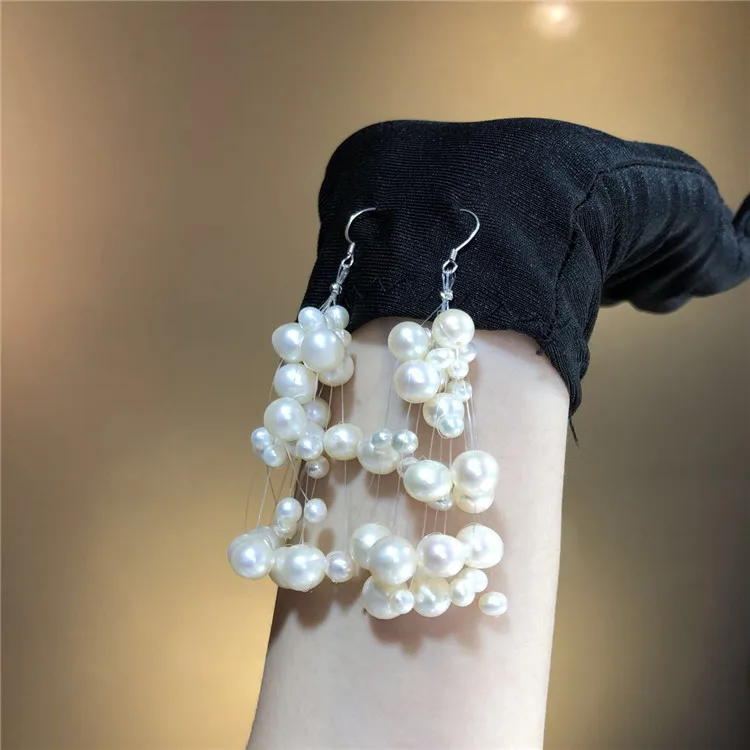 Natural Freshwater Pearl Earrings S925 Sterling Silver Hooks Elegant Drop Jewelry Women Gifts | Украшения и аксессуары