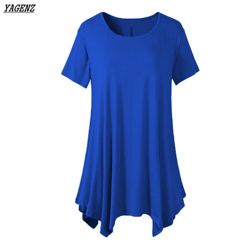 Футболка женская летняя с круглым вырезом и коротким рукавом средней длины|summer t