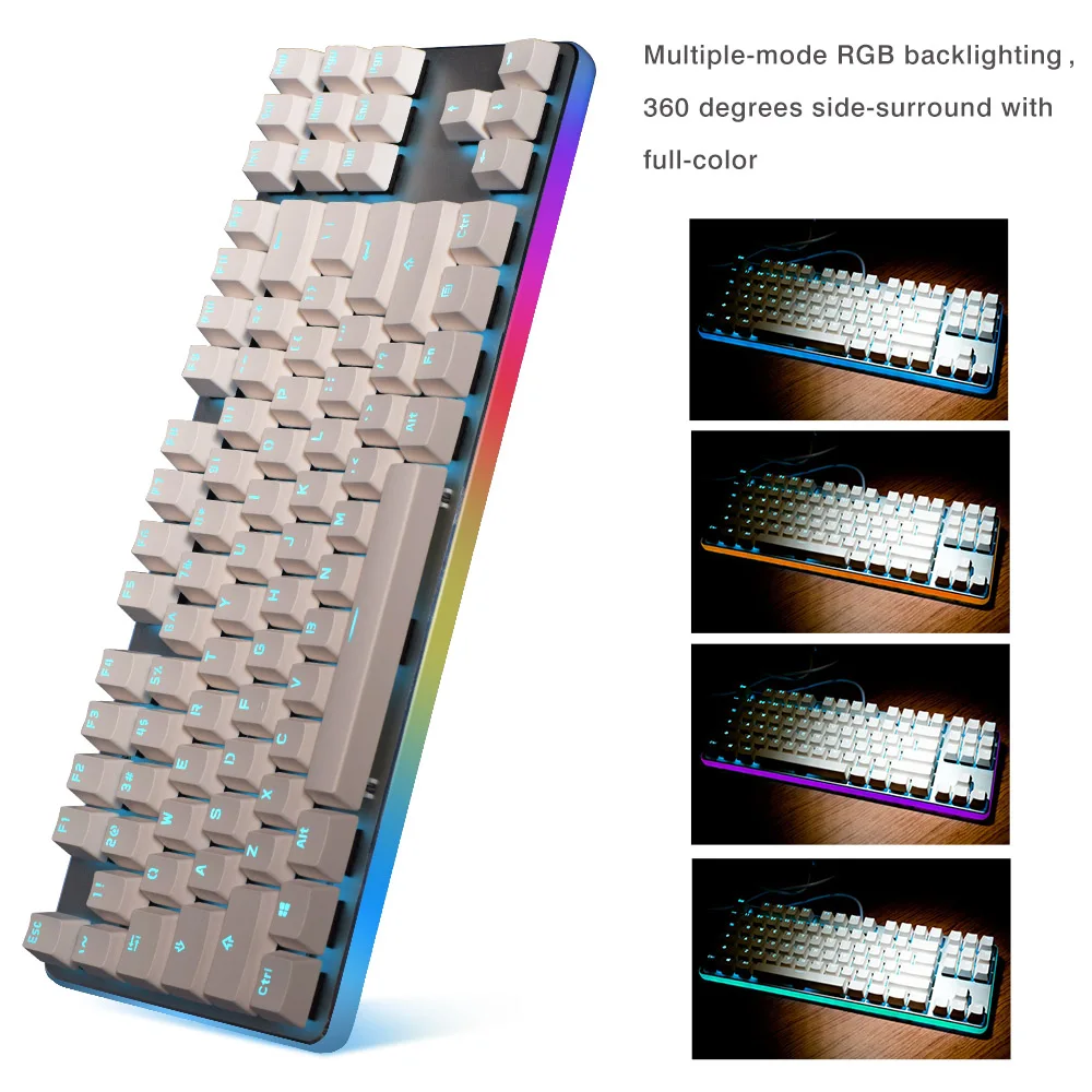 G.K. 87 PRO игровая механическая клавиатура Tenkeyless 87 Key светодиодный светильник RGB с подсветкой Проводная Механическая игровая клавиатура Cherry MX Switch