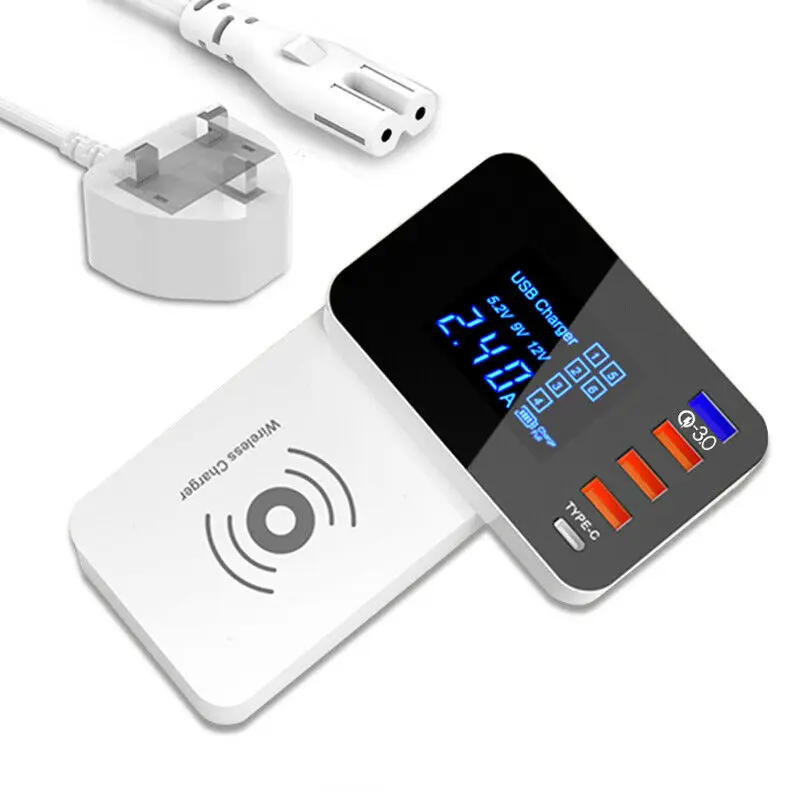 QI Беспроводной Зарядное устройство Quick Charge 3 0 Смарт Тип USB C станция концентратор