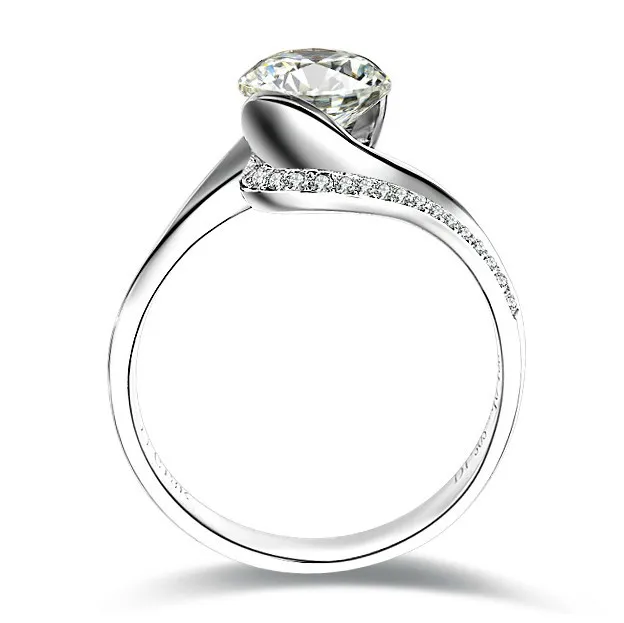 0.8Ct сказочная круглая огранка женское свадебное обручальное кольцо ювелирные