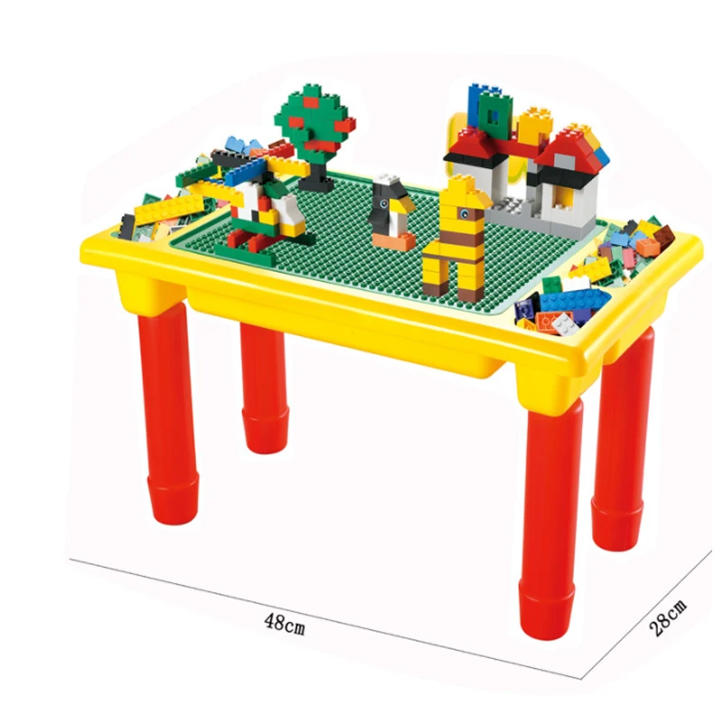 LWKO 200 шт блоки + стол креативный складной совместим с классическим Legoe обучающая