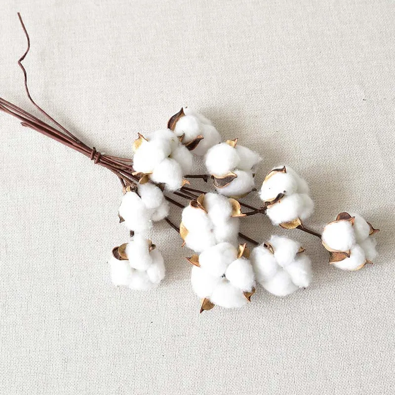 10pcs white cotton 10 шт./лот, Рождество, искусственный хлопок, цветок, имитация, цветок, дерево, украшения, свадьба, год, украшения для дома, аксессуары - Цвет: 10pcs white cotton
