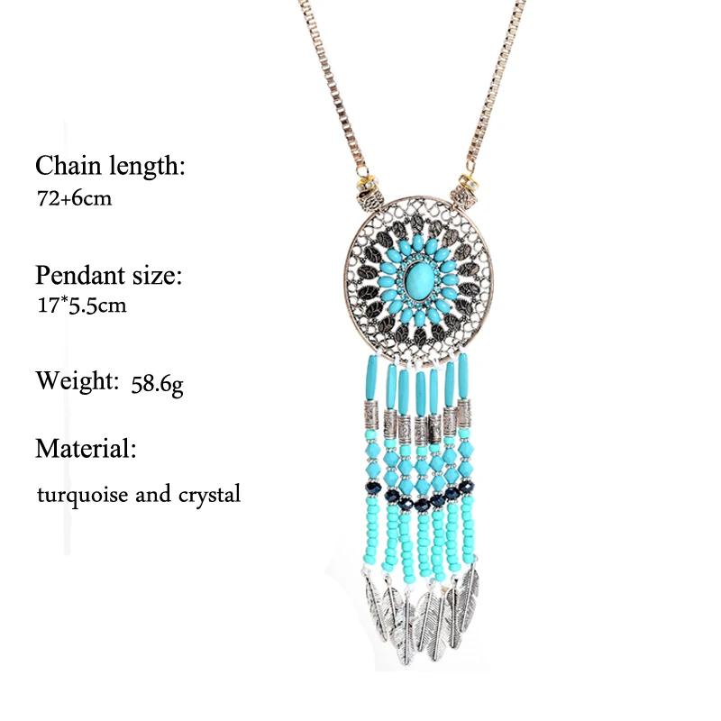 Богемский Винтажный Золотой/Серебряный Бисер с перьями большая круглая подвеска