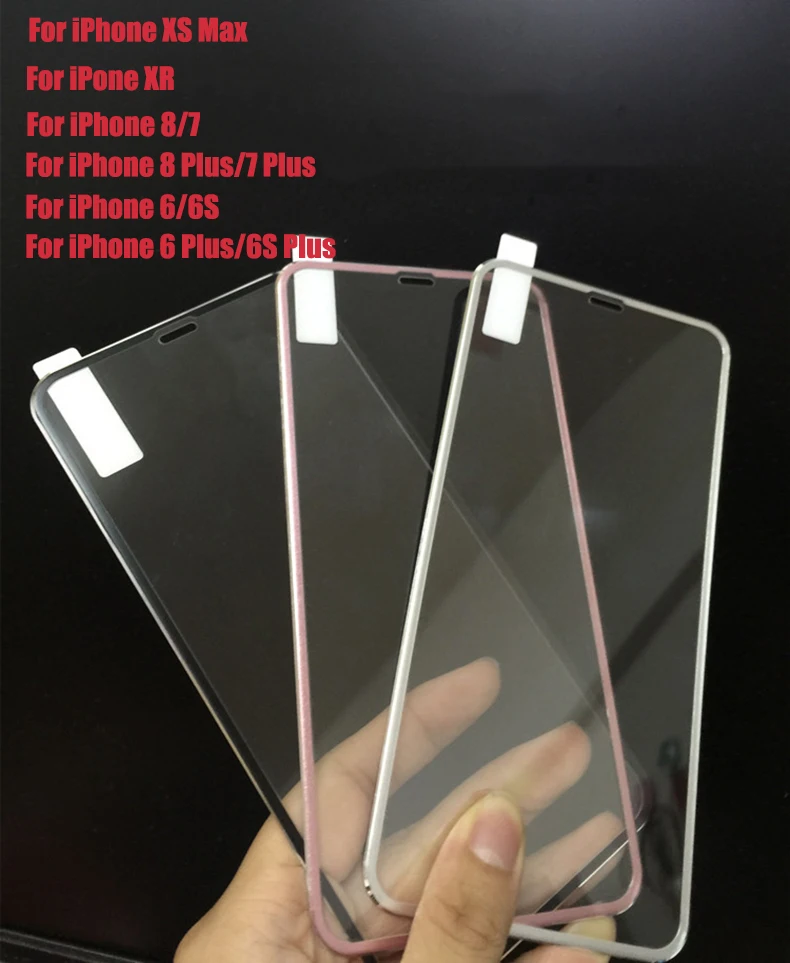 1000 шт 3D Tianium сплав металлический край закаленное стекло для iPhone 11 Pro Max XS XR X 8 7 6 6S Plus 9H Взрывозащищенный протектор экрана